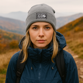 Czapka damska/młodzieżowa, Icon Style, szary ciemny, rozm. 55-57 cm