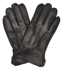 Rękawiczki męskie skórzane czarne – naturalna skóra, Deer Source, r. XL (9 - 9,5)