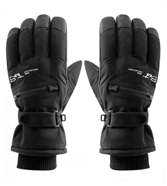 Rękawiczki zimowe męskie, rękawice narciarskie, ocieplone futerkiem, RN021, czarne, 9-9,5