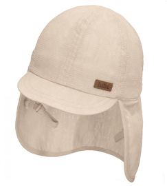 Czapka na lato dla chłopca, safari, z filtrem UV, beżowy jasny, Pazza, 46-48 cm