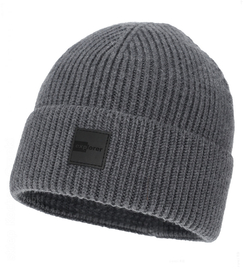 Czapka zimowa męska, wełniana, 100% merino, Rionos, szara ciemna, 56-59 cm