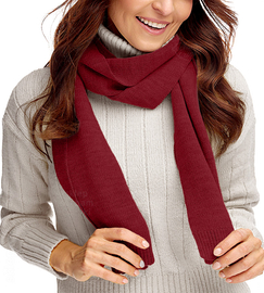 Szalik damski zimowy, wełniany, bordowy