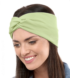 Opaska damska bawełniana na głowę, B2307M, zielona, 56-60 cm