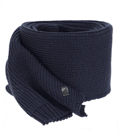 Szalik zimowy męski z wełną merino, Galaor, granatowy