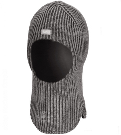 Kominiarka z wełny 100% merino na zimę dla chłopca, Smurfo, szary melanż, 48-52 cm