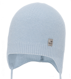Czapka merino z kaszmirem, dla chłopca, wiosenna/jesienna, Notano, jasny niebieski, 42-45 cm