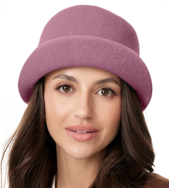 Kapelusz damski zimowy, wełniany, Demeter, wrzosowy, 54-55 cm