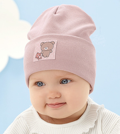 Czapka wopsenna/jesienna dla dziewczynki, prążek, beanie, Osmea, 44-46 cm