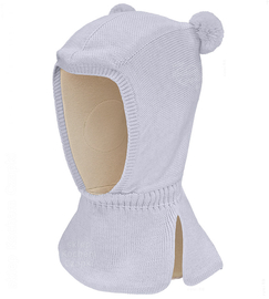 Kominiarka dla dziecka, wełna merino, szaro-niebieska, Sanisa, 44-46 cm