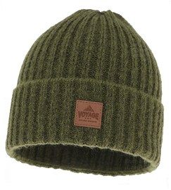 Czapka zimowa męska, z wełną merino 34%, Nebet, zielona, 56-60 cm