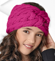 Szeroka opaska turban z włóczki dla dziewczynki, damska Helmi  rozm. 52-56cm