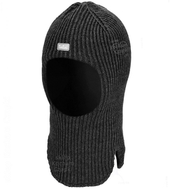 Kominiarka z wełny 100% merino na zimę dla chłopca, Smurfo, grafit melanż, 48-52 cm