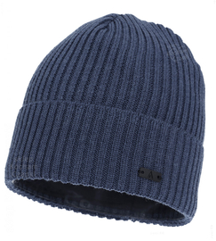 Czapka zimowa męska, z wełną merino, Fojjer, niebieska, 56-59 cm