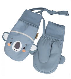 Rękawiczki dziecięce, chłopięce, ortalionowe, ciepłe, ze sznurkiem, niebieskie, rozm. 2-4 lat