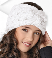 Szeroka opaska turban z włóczki dla dziewczynki, damska Helmi  rozm. 52-56cm