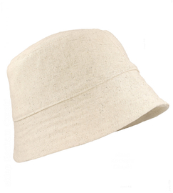 Kapelusz damski lniany na lato, beżowy naturalny (80% len, podszewka 80% bawełna), 55-56 cm