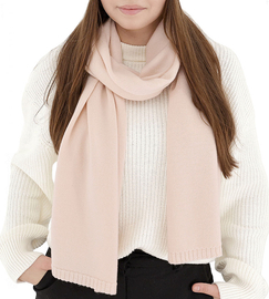 Szalik damski z wełny 100% merino, zimowy, 7340, blady róż