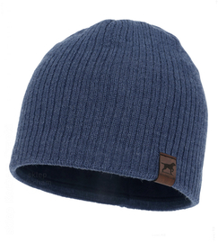 Męska czapka zimowa, 50% wełna merino, podszewka polar, Ribd, niebieski (11), 55-60cm