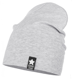 Czapka damska wiosenna, bawełniana, Kashia, szary jasny melanż , 56-58 cm