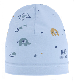 Czapka bawełniana niemowlęca, jesienna/wiosenna, niebieska (04), Ifal, 36-38
