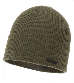 Czapka męska, wiosenna/jesienna, wełna merino, Ellfur, khaki, 55-57 cm