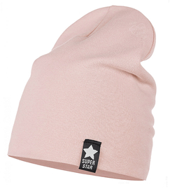 Czapka damska wiosenna, bawełniana, Kashia, róż brudny, 56-58 cm