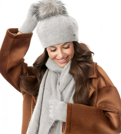 Komplet: czapka, szalik, rękawiczki, damski, zimowy z agory, Dimmis, kolory, 56-60 cm