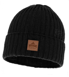 Czapka zimowa męska, z wełną merino 34%, Nebet, czarny, 56-60 cm