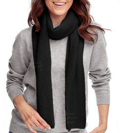 Szalik damski zimowy z angorą, czarny