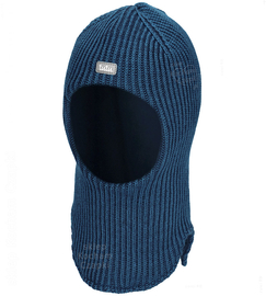 Kominiarka z wełny 100% merino na zimę dla chłopca, Smurfo, niebieski morski, 48-52 cm