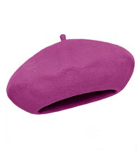 Beret damski zimowy, Vineca, wełniany, fuksja, 55-57 cm