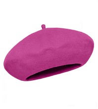 Beret damski zimowy, Vineca, wełniany, róż fuksja, 55-57 cm