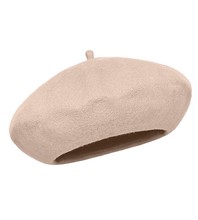 Beret damski zimowy, beżowy, wełniany, Vineca, 55-57 cm