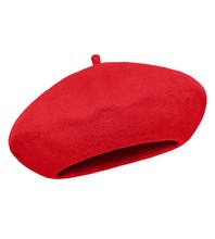 Beret damski zimowy, czerowny, wełniany, Vineca, 55-57 cm