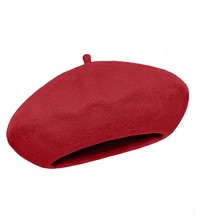 Beret damski zimowy, czerwony (2), wełniany, Vineca, 55-57 cm