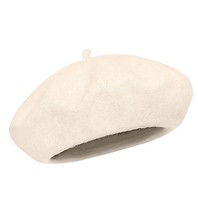 Beret damski zimowy, wełniany, Vincea,  kremowy, 55-57 cm