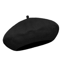 Beret damski zimowy, wełniany, Vineca, czarny, 55-57 cm