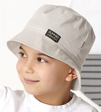 Chłopięcy kapelusz, bawełniany, Boy Adventure, szary jasny (3), 52-54 cm