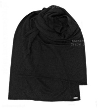 Czarny szalik damski, oversize, duży, długi, na jesień, zimę, "672"