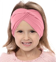 Opaska dla dziewczynki, turban na głowę, róż (4), 3518, obw. 49-51 cm