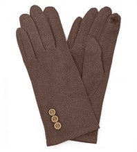 Rękawiczki damskie, dotykowe do ekranów, brązowe, DR2006, rozmiar M/L