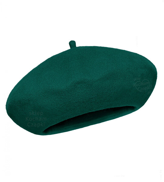 Beret damski zimowy, Vineca, wełniany, zielony, 55-57 cm