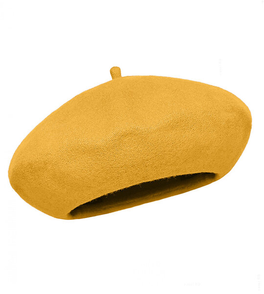 Beret damski zimowy, Vineca, żółty, 55-57 cm