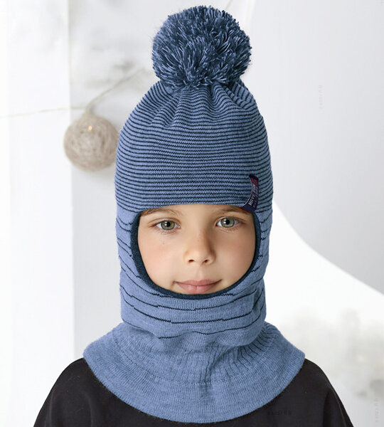 Czapka, kominiarka dla chłopca, zimowa, Bancali, granatowa, 48-52 cm