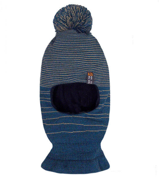 Czapka, kominiarka dla chłopca, zimowa, Bancali, niebieski ciemny + beż, 48-52 cm
