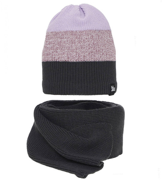 Komplet zimowy dla dziewczynki: czapka i szalik,  Routney, fioletowy, 52-54 cm