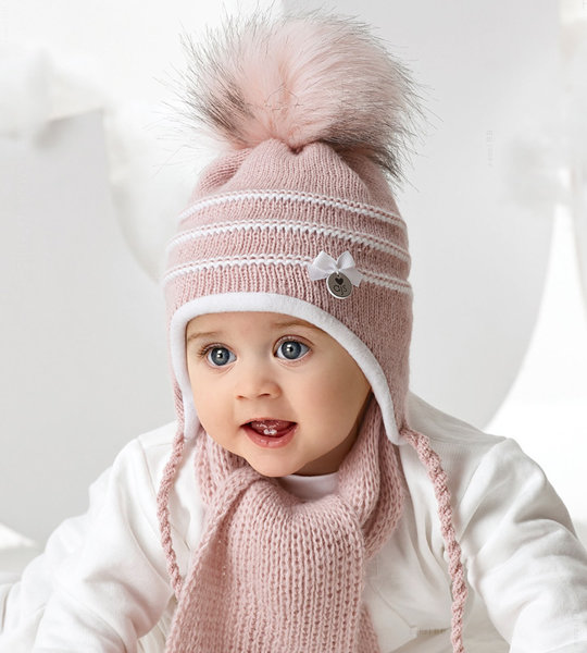 Komplet zimowy dla dziewczynki, czapka i szalik, Ussana,  36-38 cm