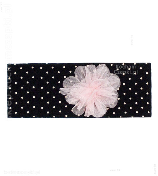Opaska dla dziewczynki, z kwiatkiem, czarna, Tove rozm. 44-47 cm