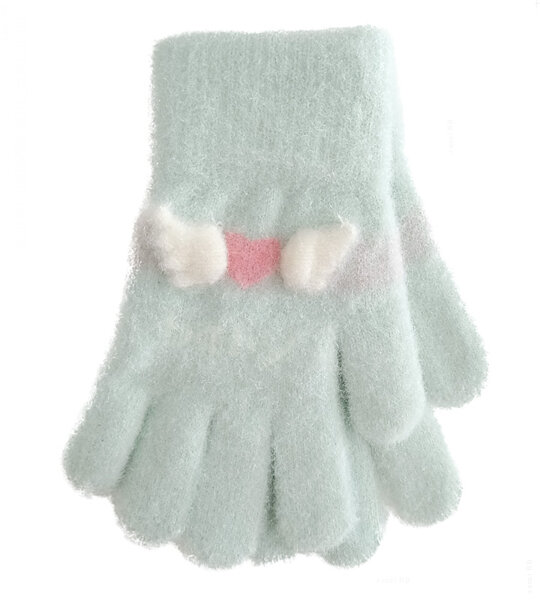Rękawiczki dla dziewczynki, Angel, niebieskie, 4-6 lat