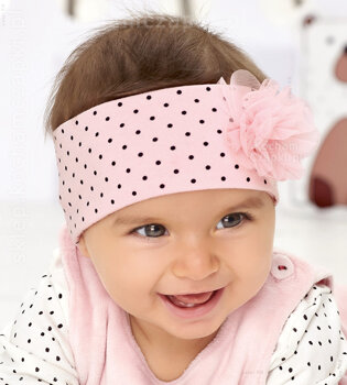 Bawełniana opaska na głowę, niemowlęca, Tove, czarna, rozm. 36-39 cm